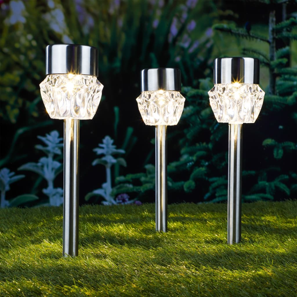 Padverlichting solar LED 3 st kristal