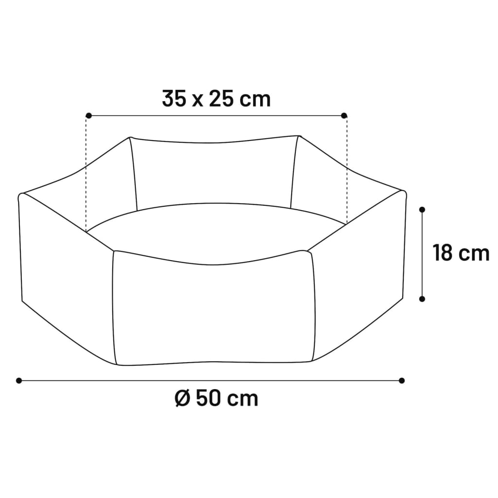 Hondenmand met rits Ziva hexagonaal 50x18 cm okerkleurig