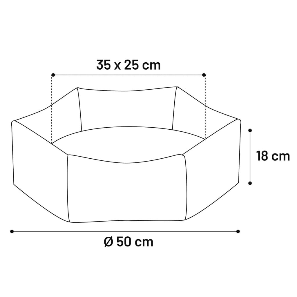 Hondenmand met rits Ziva hexagonaal 50x18 cm terracottakleur