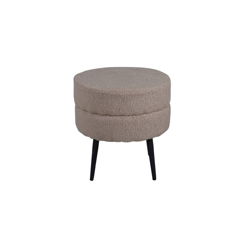 Poef Pot 40x40x40 cm teddystof zwart en beige