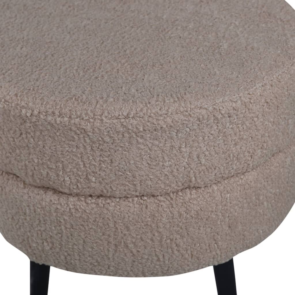 Poef Pot 40x40x40 cm teddystof zwart en beige