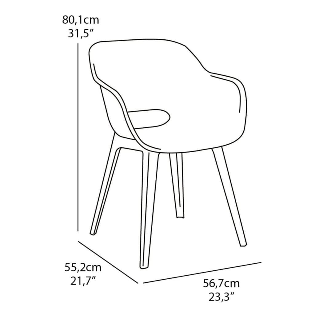 Tuinstoelen Akola 2 st wit