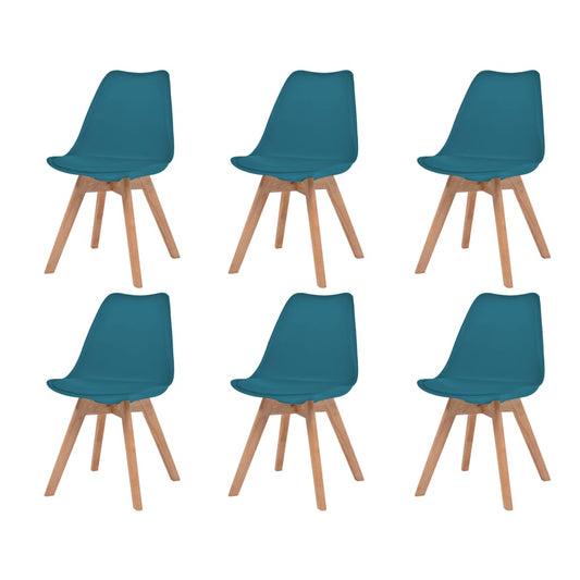 Eetkamerstoelen 6 st kunststof turquoise