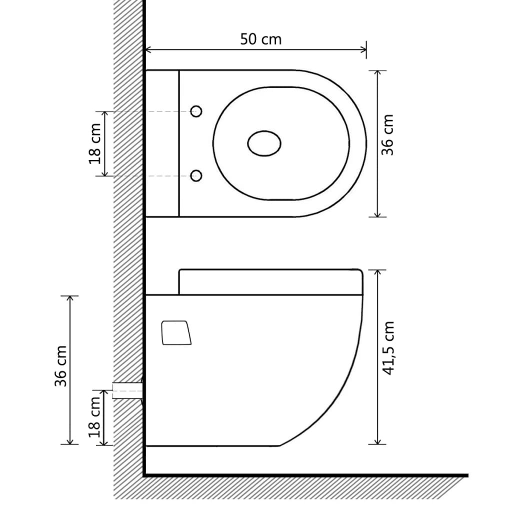 Wandtoilet keramiek zwart