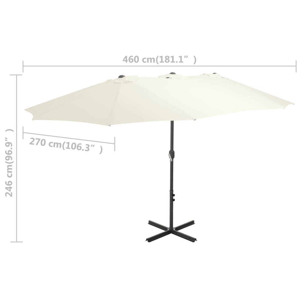 Parasol met aluminium paal 460x270 cm zandkleurig