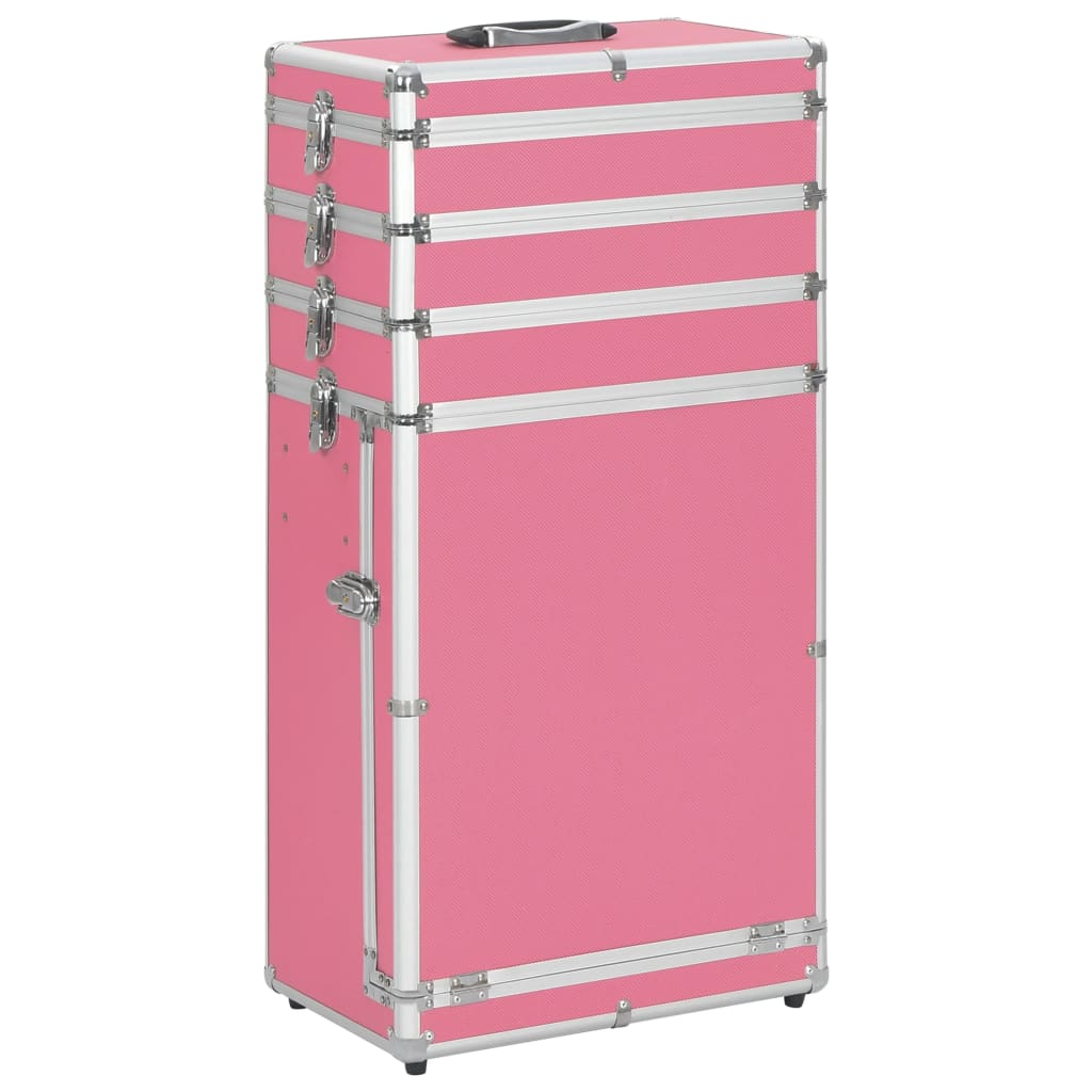 Make-up trolley aluminium roze