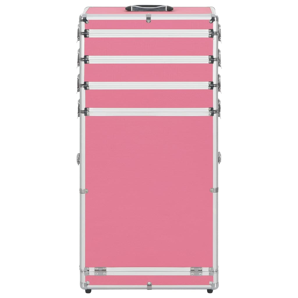 Make-up trolley aluminium roze