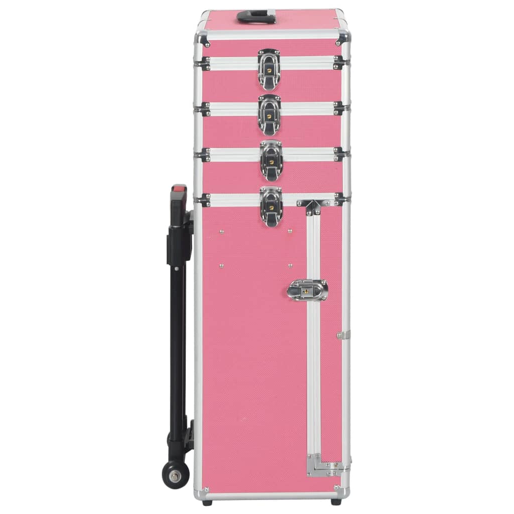 Make-up trolley aluminium roze