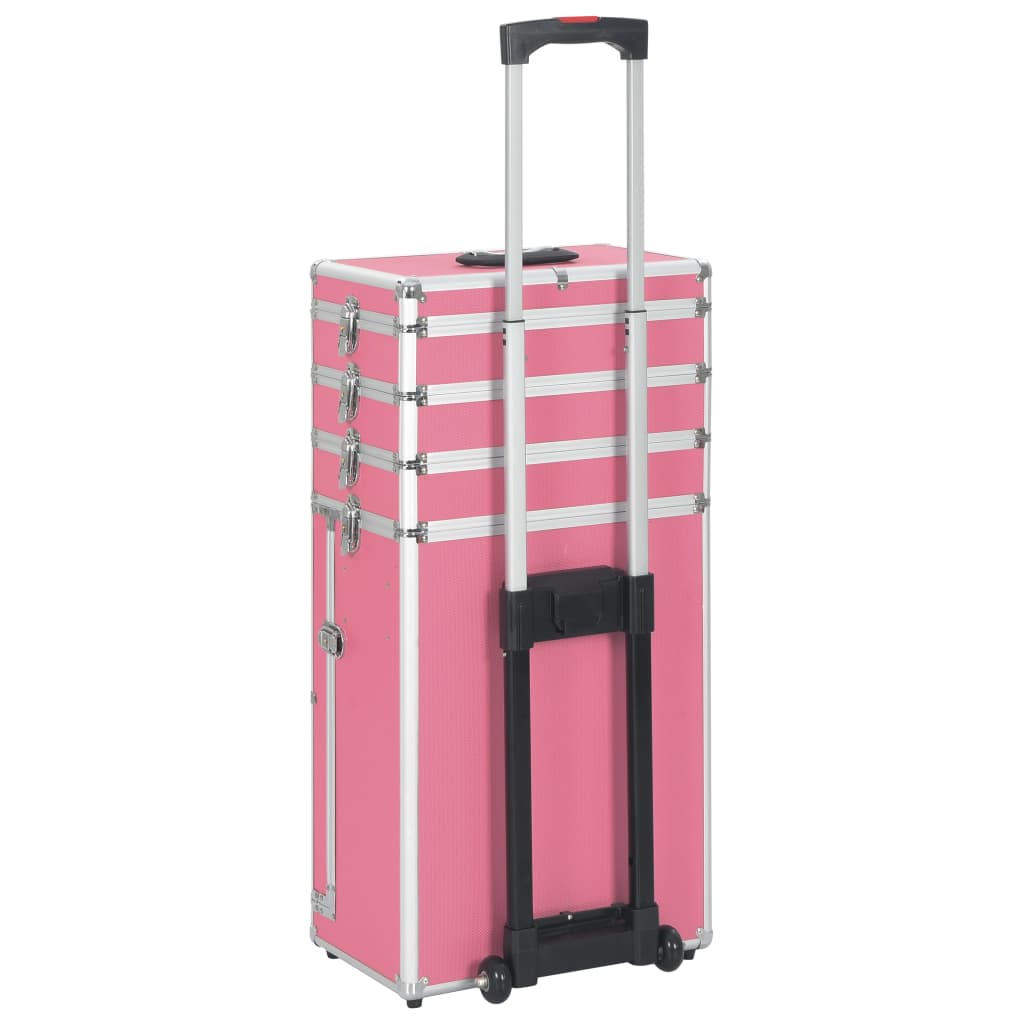 Make-up trolley aluminium roze