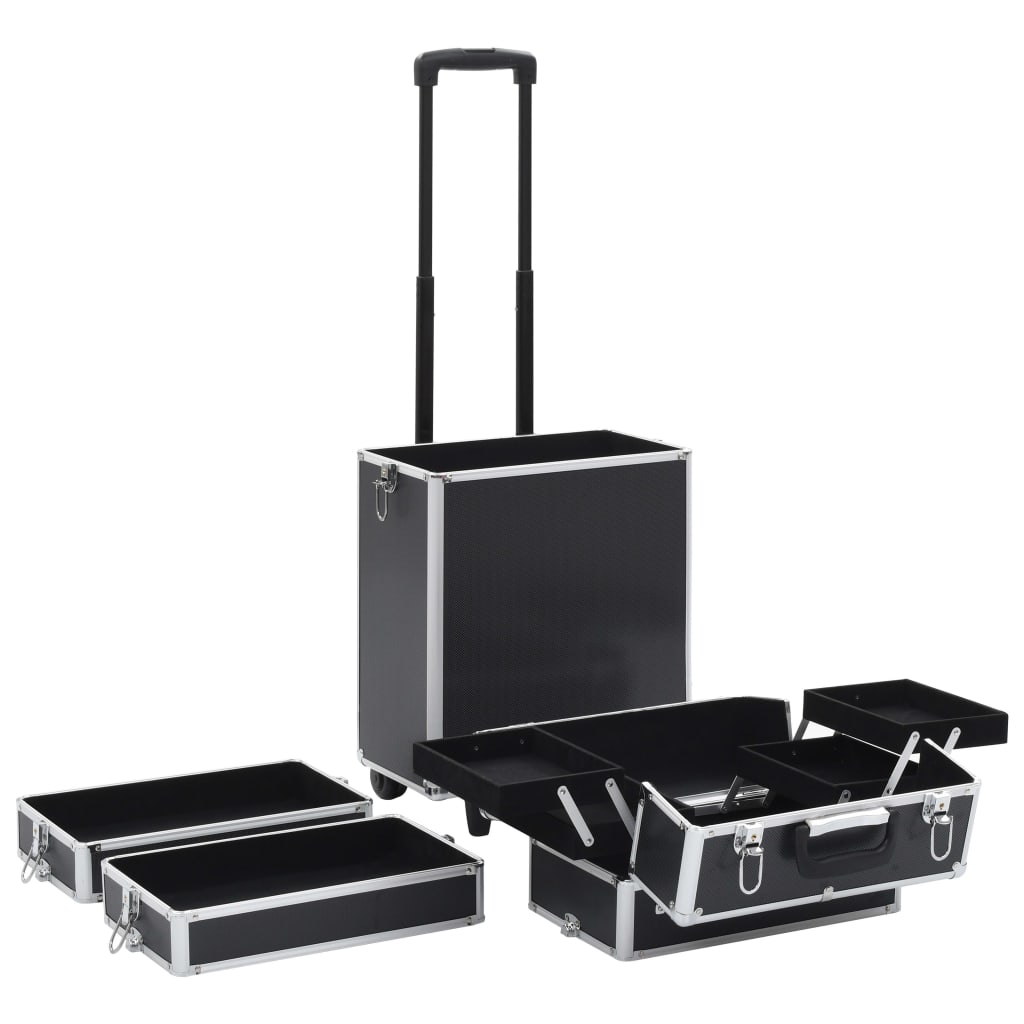 Make-up trolley aluminium zwart