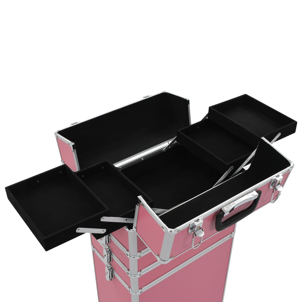 Make-up trolley aluminium roze