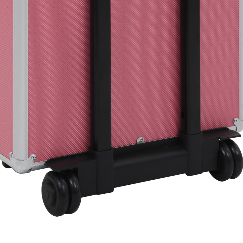 Make-up trolley aluminium roze