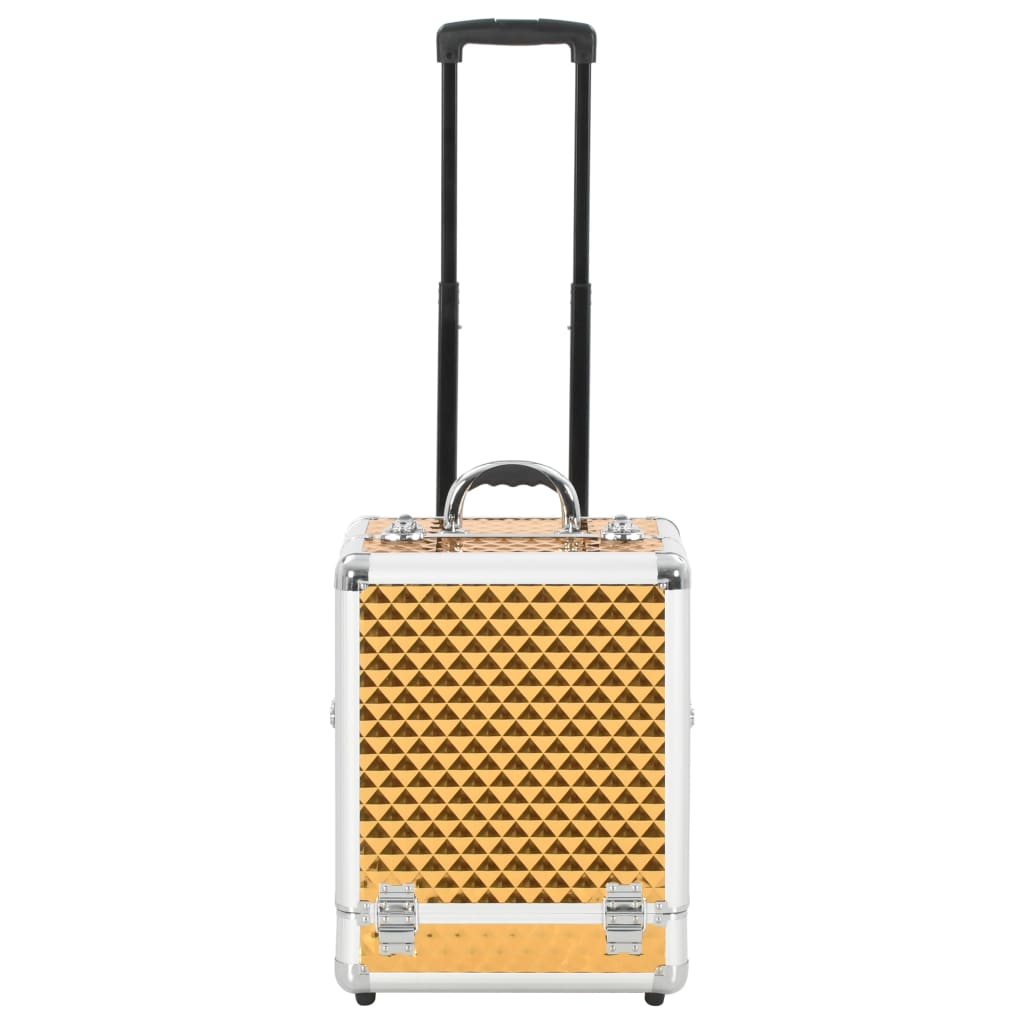 Make-up trolley 35x29x45 cm aluminium goudkleurig