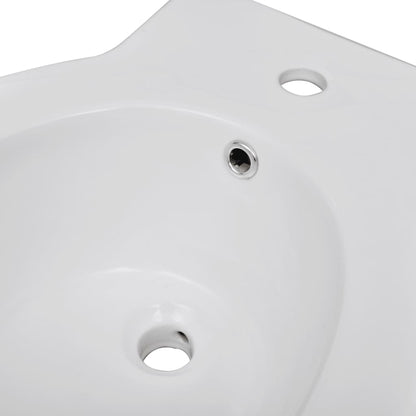 Staand bidet rond keramiek wit