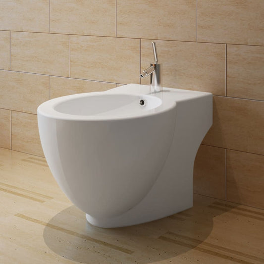 Staand bidet rond keramiek wit