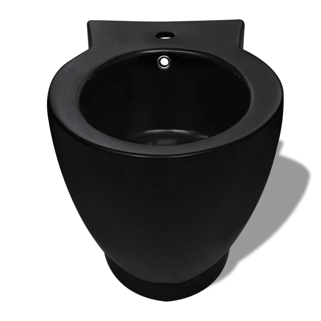 Ronde staande keramieken bidet (zwart)