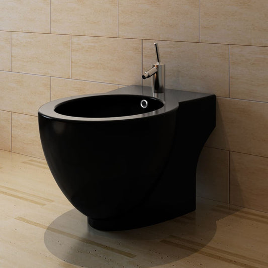 Ronde staande keramieken bidet (zwart)