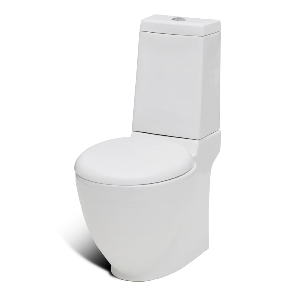 Toilet- en bidetset staand keramiek wit