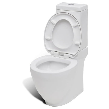 Toilet- en bidetset staand keramiek wit