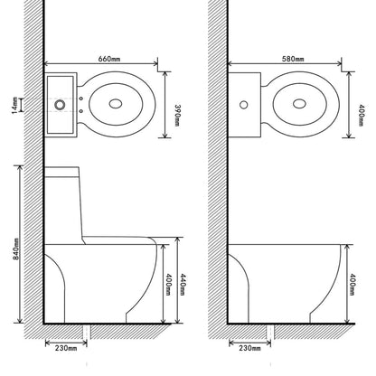 Toilet- en bidetset keramiek wit