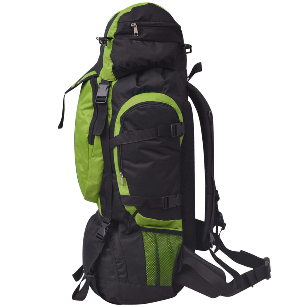 Rugzak hiking XXL 75 L zwart en groen