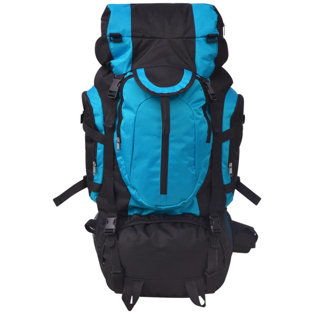 Rugzak hiking XXL 75 L zwart en blauw