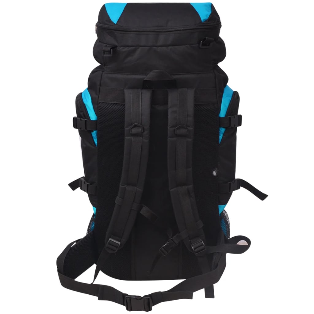 Rugzak hiking XXL 75 L zwart en blauw