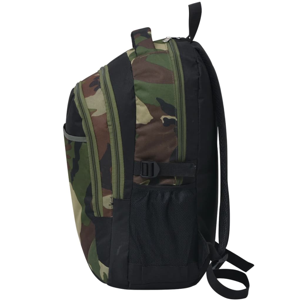 Rugzak voor school 40 L zwart en camouflage