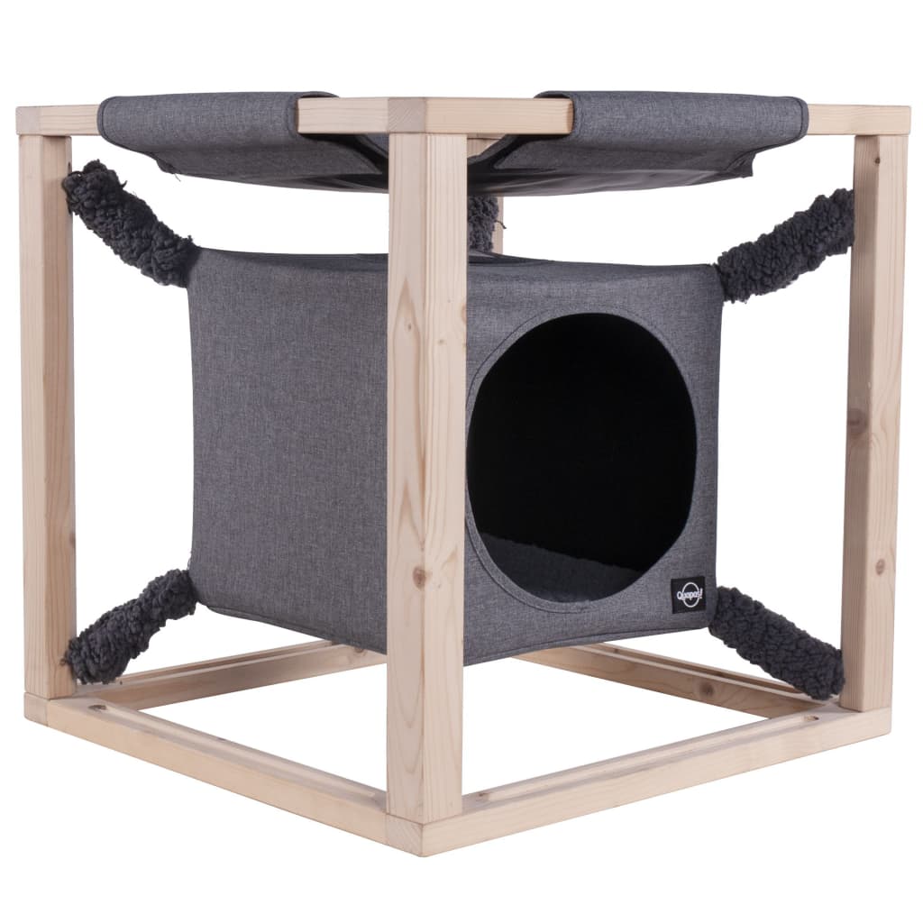 Kattenbed met hangmat Catcube M 54x54x54 cm grijs