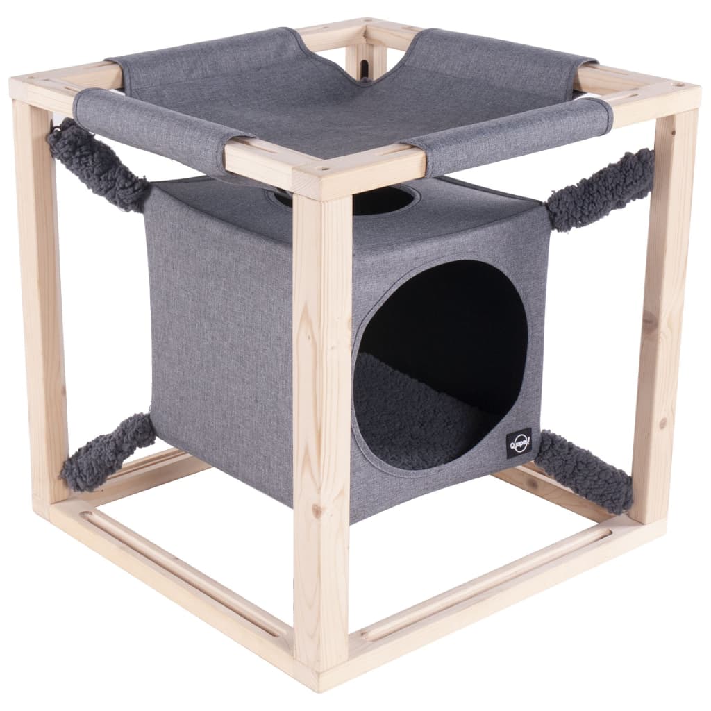 Kattenbed met hangmat Catcube M 54x54x54 cm grijs