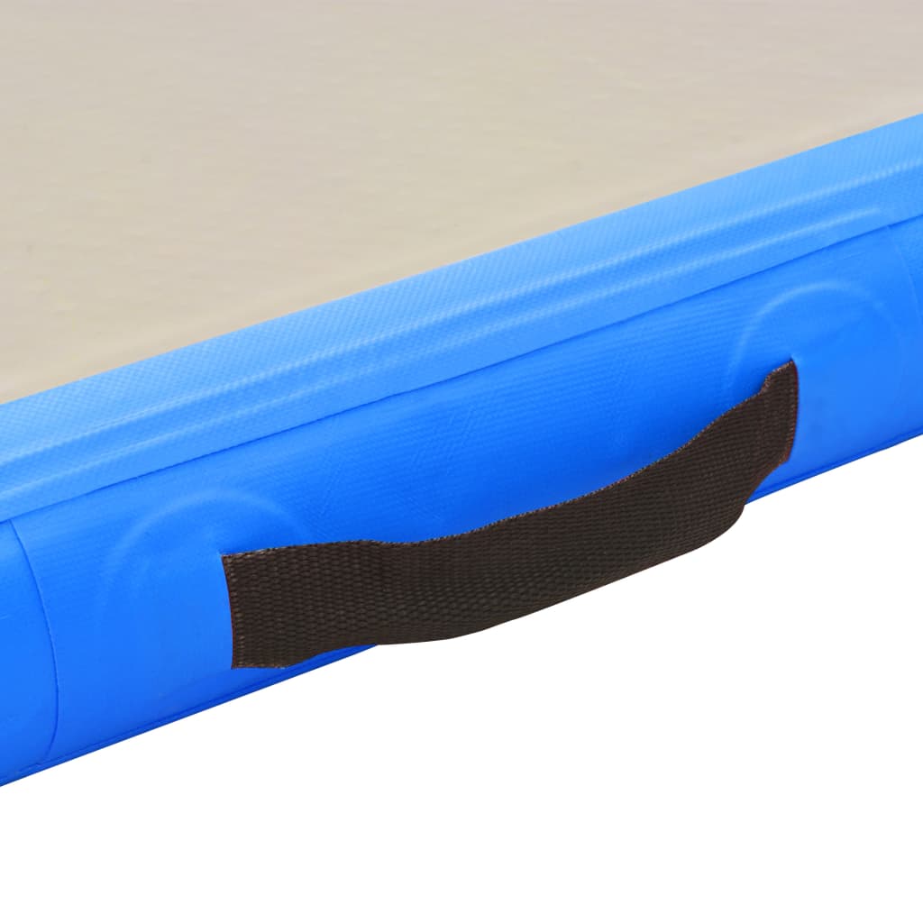 Gymnastiekmat met pomp opblaasbaar 300x100x10 cm PVC blauw