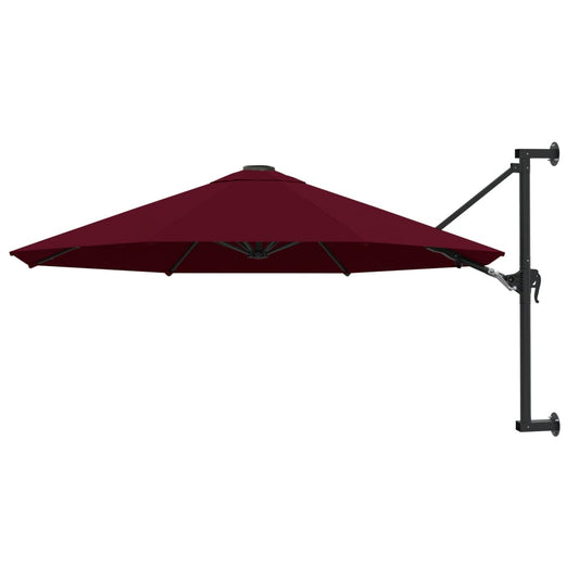 Wandparasol met metalen paal 300 cm bordeauxrood