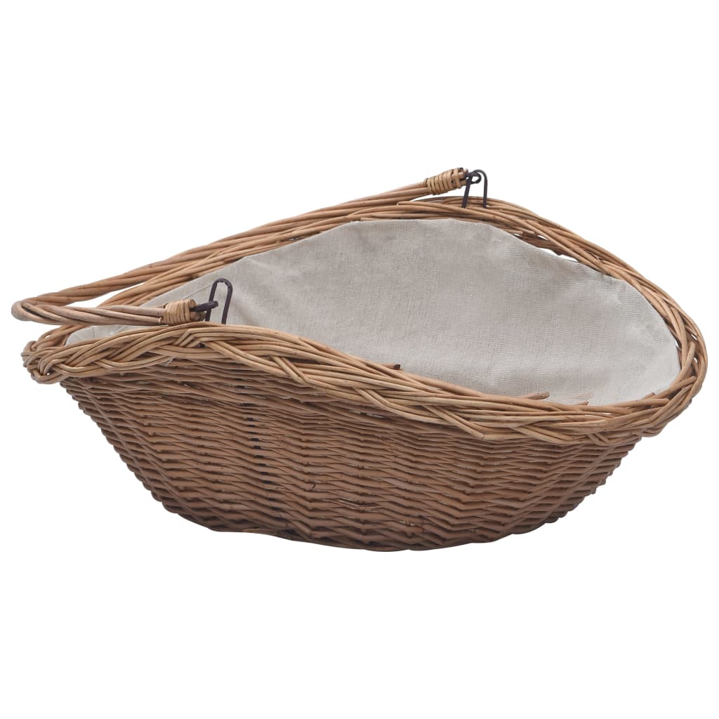 Houtmand met handvat 57x46,5x52 cm wilgenhout bruin