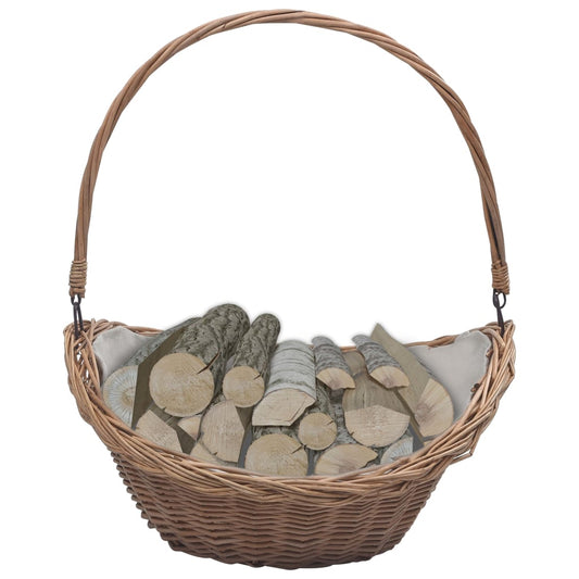 Houtmand met handvat 57x46,5x52 cm wilgenhout bruin