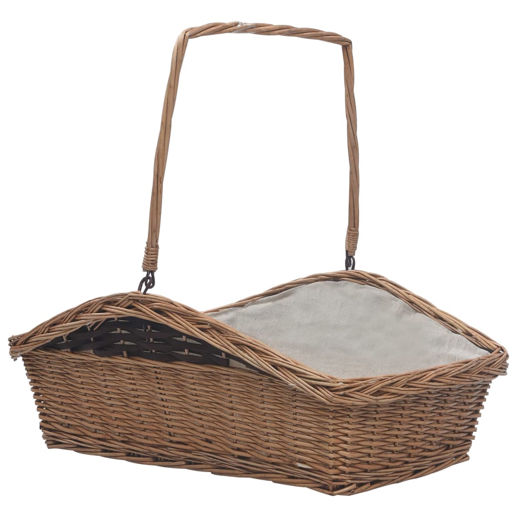 Houtmand met handvat 61,5x46,5x58 cm wilgenhout bruin