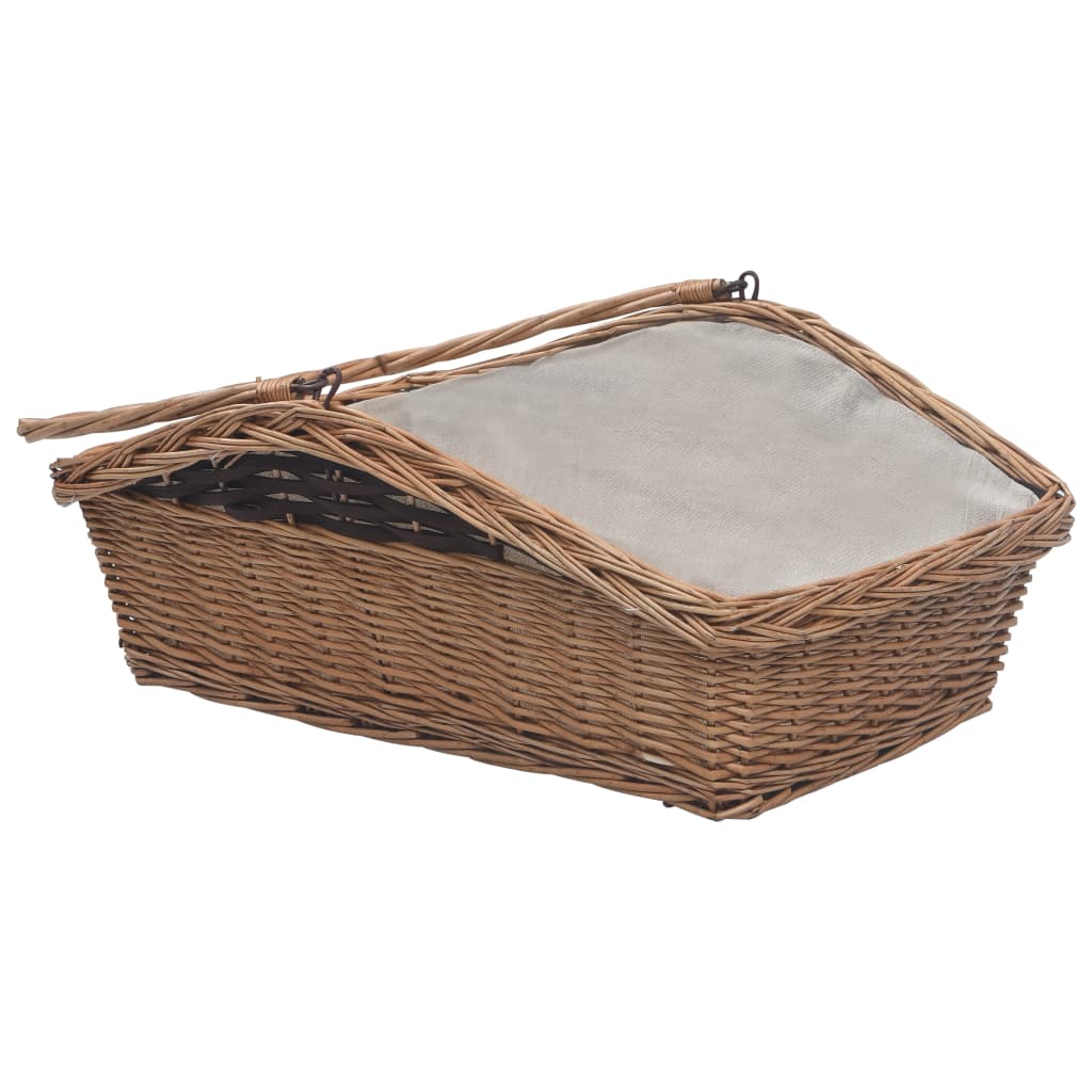 Houtmand met handvat 61,5x46,5x58 cm wilgenhout bruin