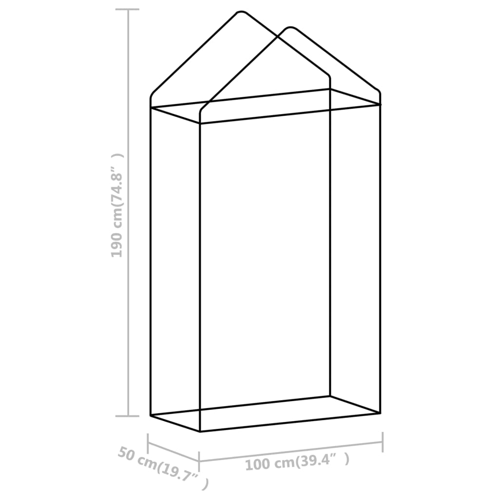 Kas met stalen frame 0,5 m² 1x0,5x1,9 m