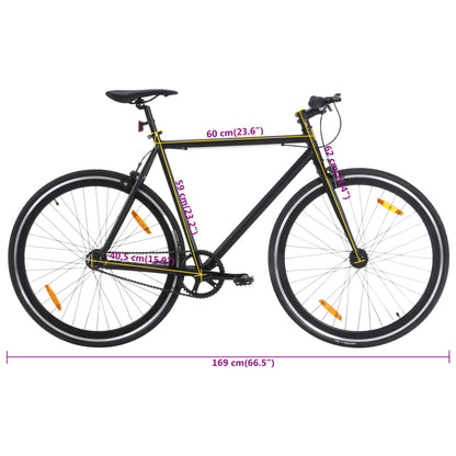 Fiets met vaste versnelling 700 c 59 cm zwart