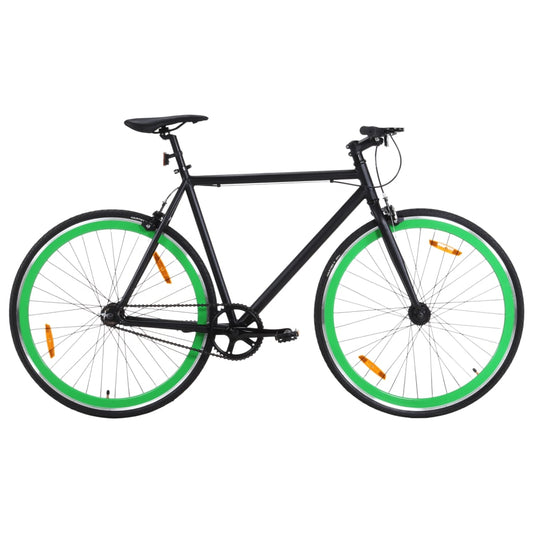 Fiets met vaste versnelling 700 c 55 cm zwart en groen