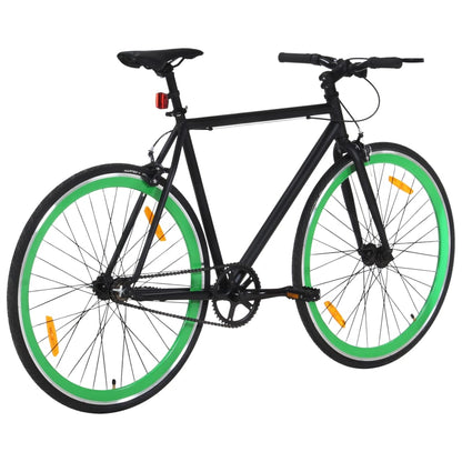 Fiets met vaste versnelling 700 c 55 cm zwart en groen