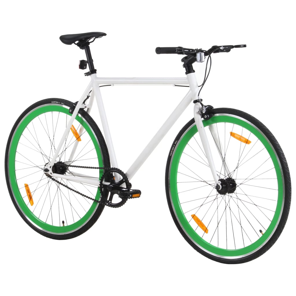 Fiets met vaste versnelling 700 c 51 cm wit en groen