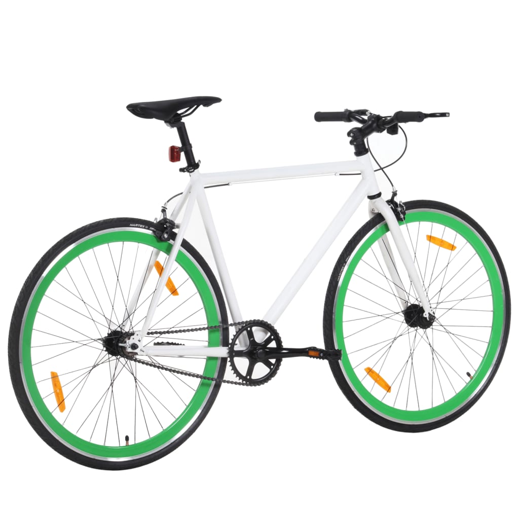 Fiets met vaste versnelling 700 c 51 cm wit en groen