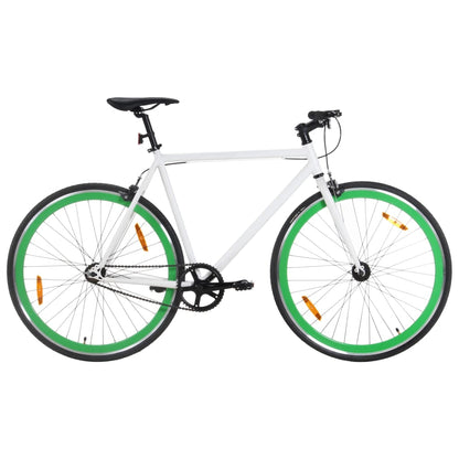 Fiets met vaste versnelling 700 c 55 cm wit en groen