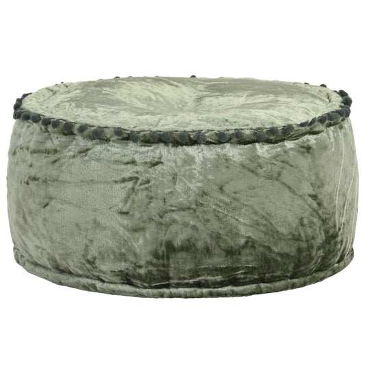 Poef rond 40x20 cm fluweel groen