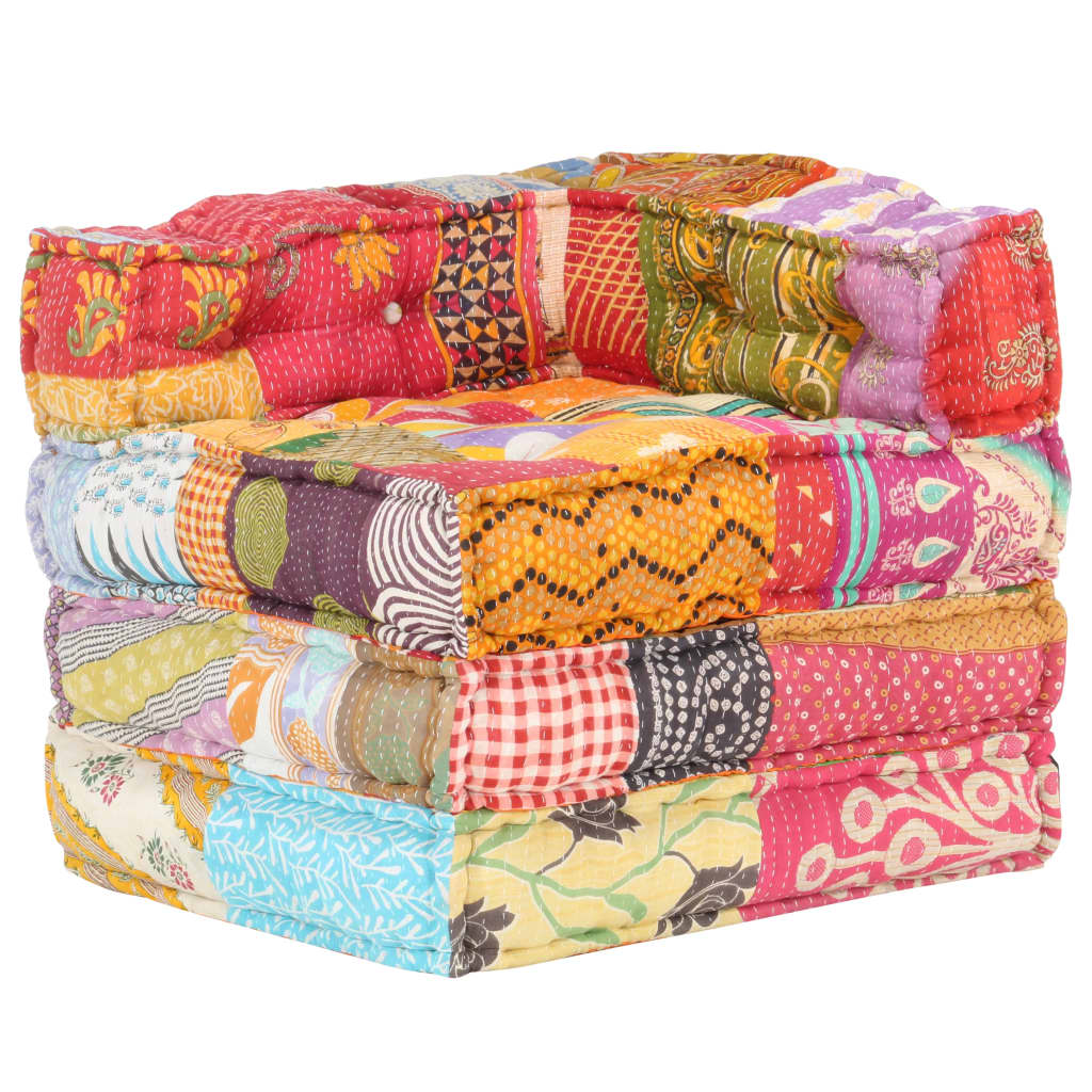 Poef modulair stof patchwork