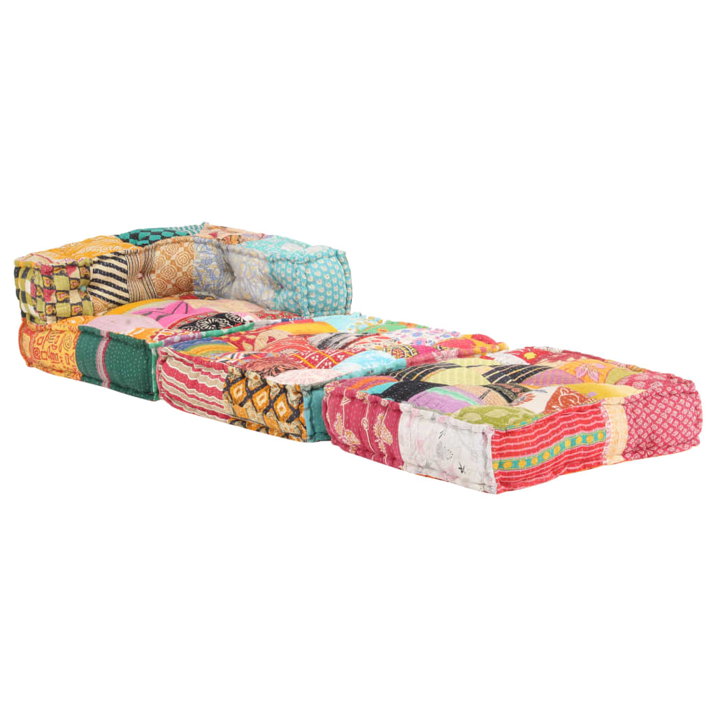 Poef modulair stof patchwork