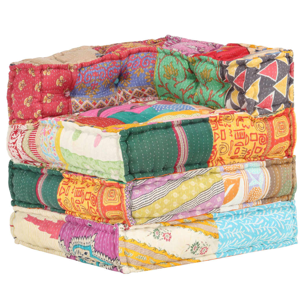 Poef modulair stof patchwork