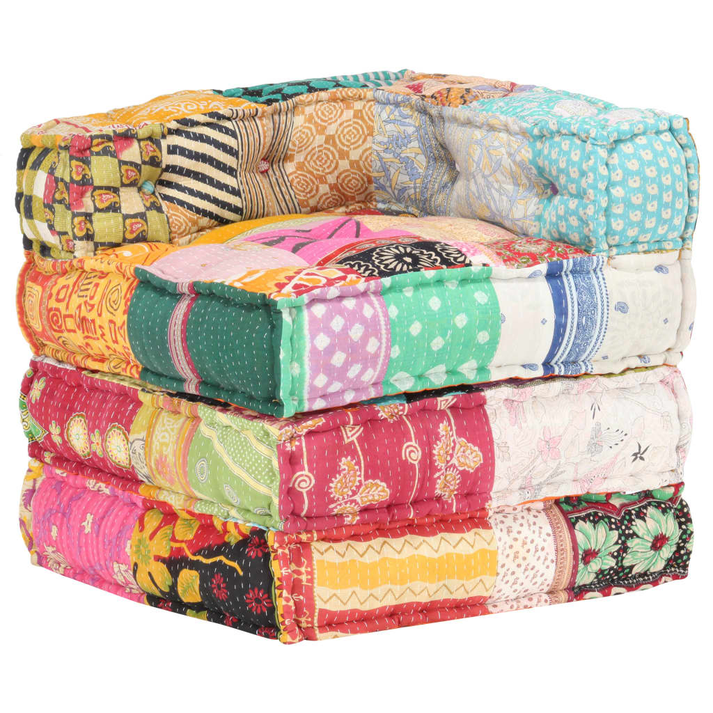 Poef modulair stof patchwork