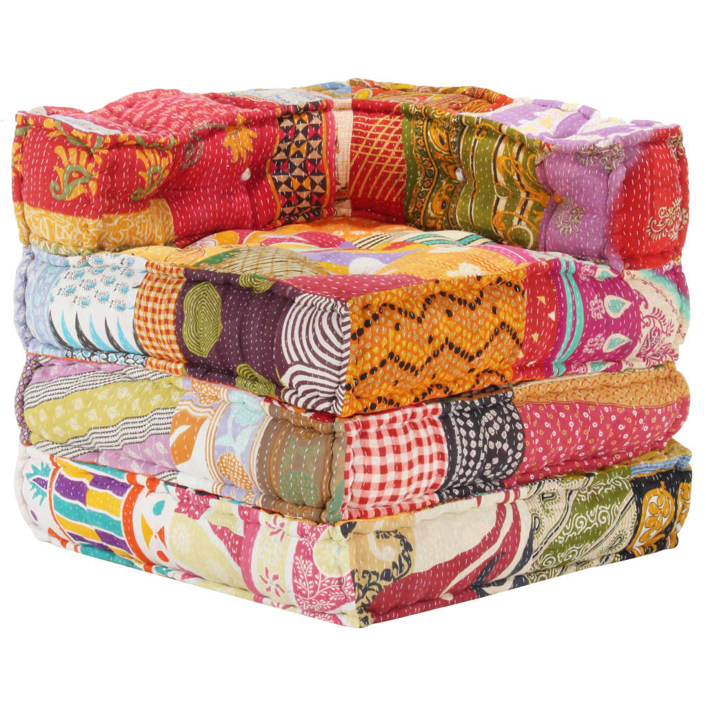 Poef modulair stof patchwork