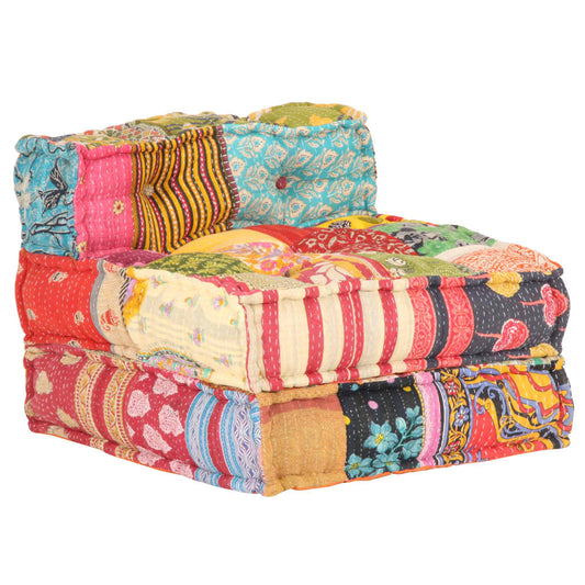 Poef modulair stof patchwork